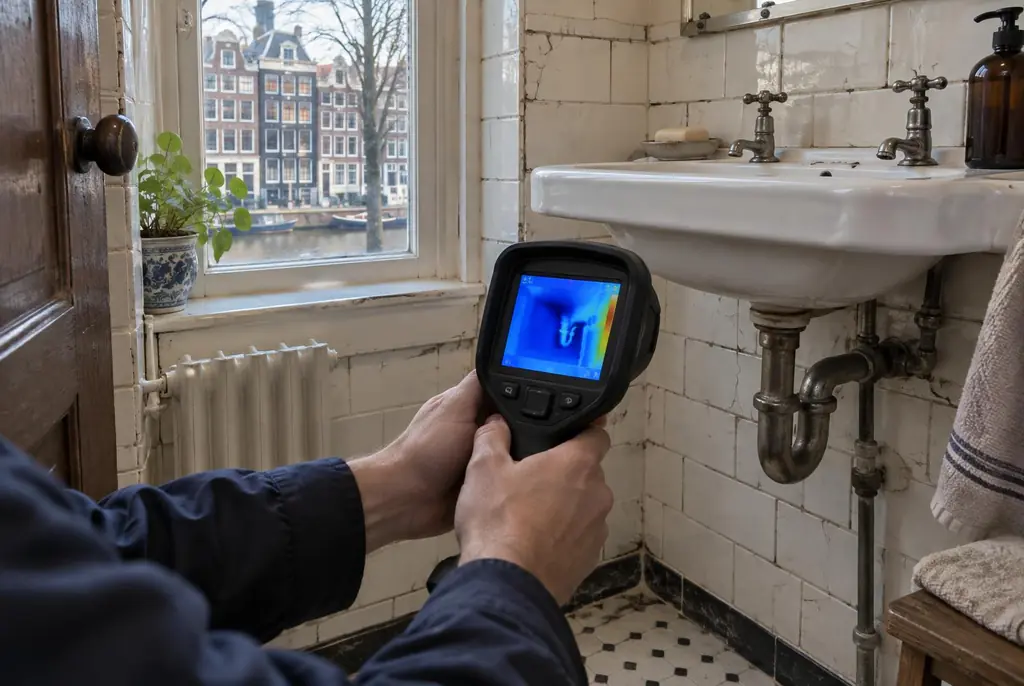 Lekdetectie Twello – badkamer met oude leidingen achter de tegels